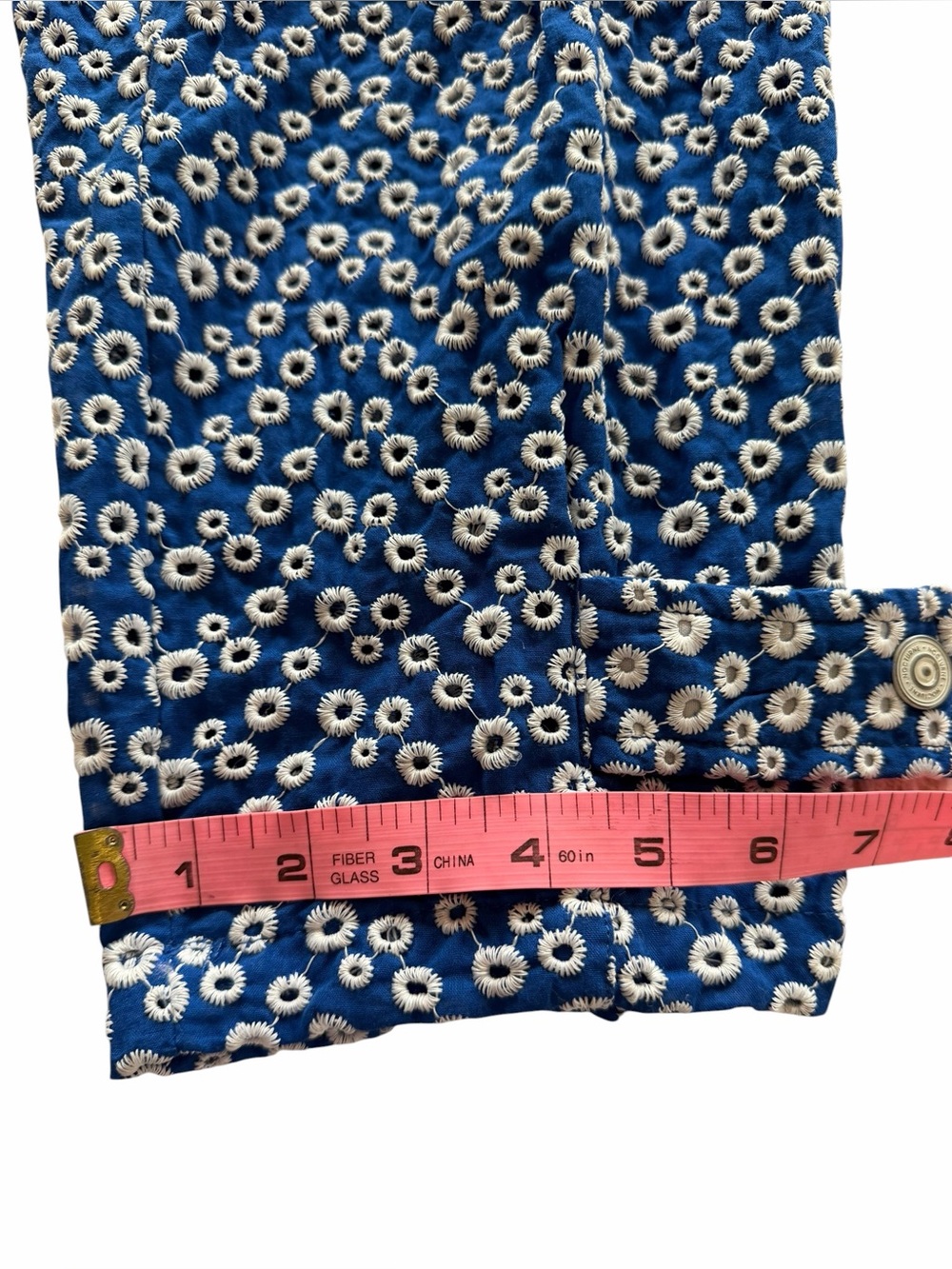 Nocturne brand Blue Button-Up Belted Eyelet Jumpsuit size 38 (US 8) - Picture 15 of 15